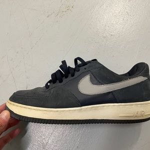 Navy blue and gray Nike Air Force 1